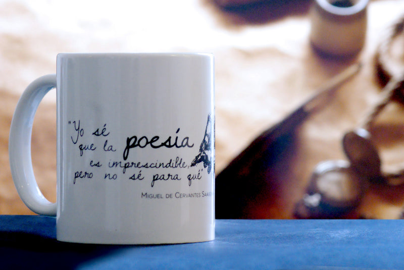 Amantes de la poesía. Taza Cervantes